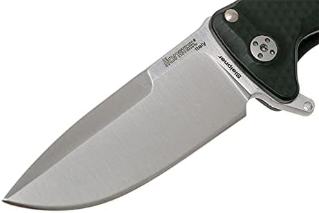 Lion Steel SR22A Sleipner Frame Lock Folding Pocket Knife - Machined Aluminum Handle, IKBS Ball Bearing System, Dual Carry Clip (Black Handle, Satin Blade)