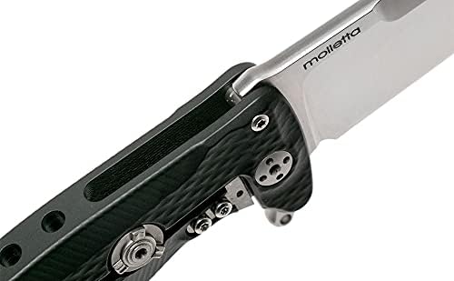 Lion Steel SR22A Sleipner Frame Lock Folding Pocket Knife - Machined Aluminum Handle, IKBS Ball Bearing System, Dual Carry Clip (Black Handle, Satin Blade)