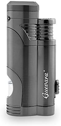 Cigar Lighter Butane Torch Lighters Fuel Refillable Lighter with Punch Cutter and Set Strong Flame Windproof Lighter for Men