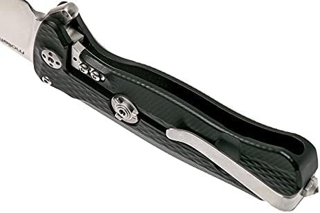 Lion Steel SR22A Sleipner Frame Lock Folding Pocket Knife - Machined Aluminum Handle, IKBS Ball Bearing System, Dual Carry Clip (Black Handle, Satin Blade)