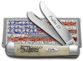 CASE XX Knives Psalm 23 Natural Bone Trapper Stainless Pocket Knife 08795