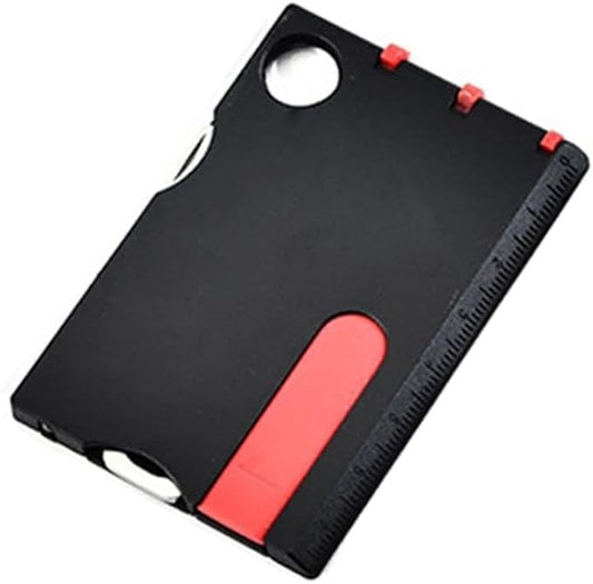 Black Outdoor Survival Bottle Opener Card Multi Tool Outdoor Barbecue Knife Camping Tool Hiking Magnifier Tool Gear Multitools and Accessories