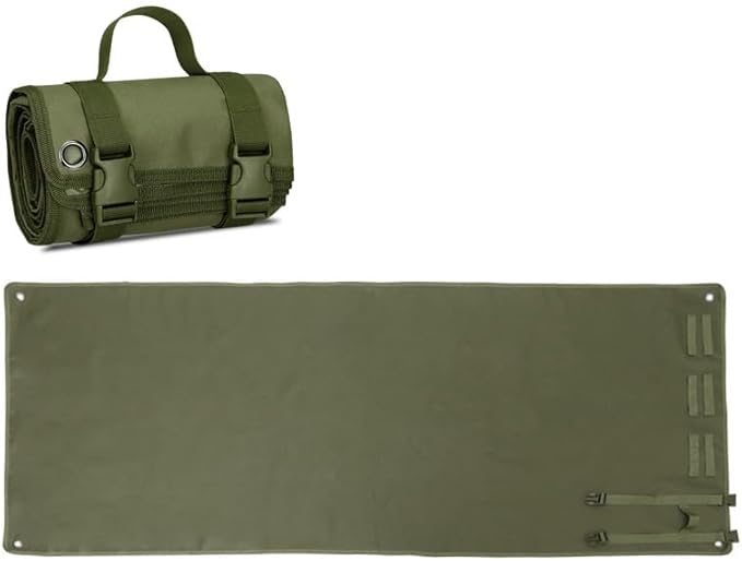 Wind Tour Outdoor Camping Tactical Training Shooting Mat Anti Slip Pad, Waterproof and Moisture-Proof Folding Mat Picnic Blanket Portable with Carry Strap (Army Green)