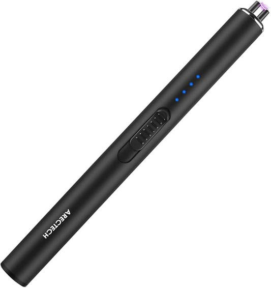 ARECTECH Electric Candle Lighter Rechargeable Lighter Arc Plasma Lighters for Candle Kitchen Camping Christmas Type-C Black