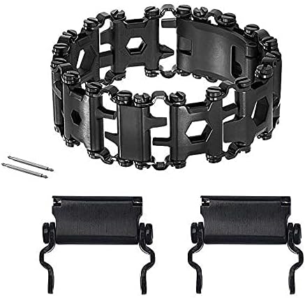 Stainless Tool Bracelet for Men Compatible for LEATHERMAN TREAD and Watch Band 29 in 1 Survival Hiking Camping Travel Friendly Multitools Wearable Bracelet