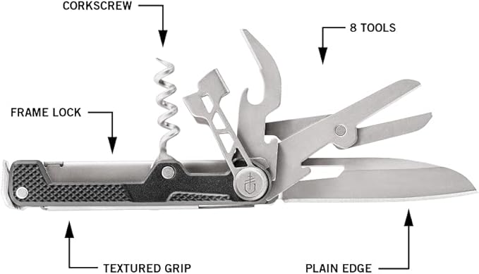 Gerber Gear Armbar Cork, Pocket Knife Multi-Tool with Cork Screw, Onyx