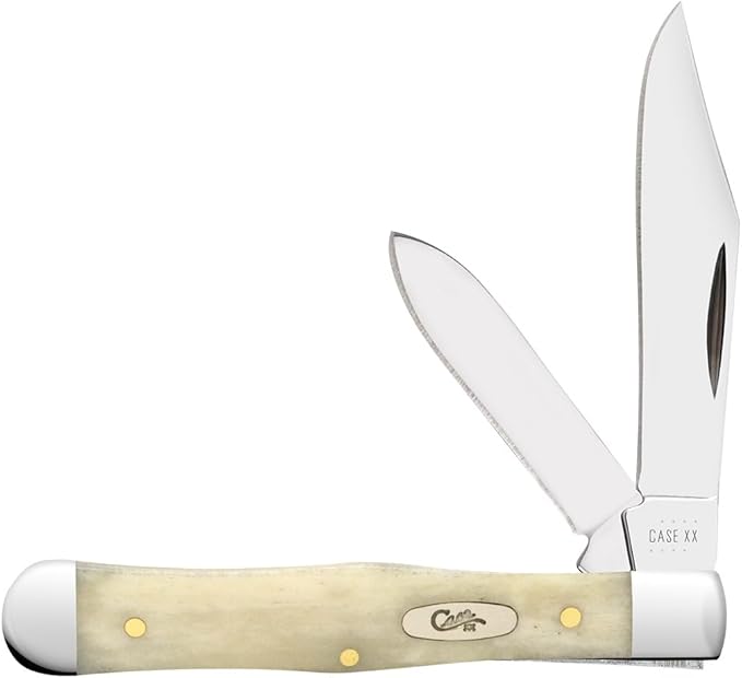 Case XX WR POCKET KNIFE, NATURAL SMOOTH BONE SWELL CENTER JACK W/OVAL SHIELD, 3 INCHES CLOSED, ITEM #22694