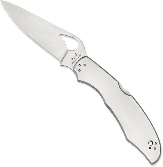 Spyderco Byrd Cara Cara 2 Knife with 3.75" Steel Blade and Durable Stainless Steel Handle - PlainEdge - BY03P2