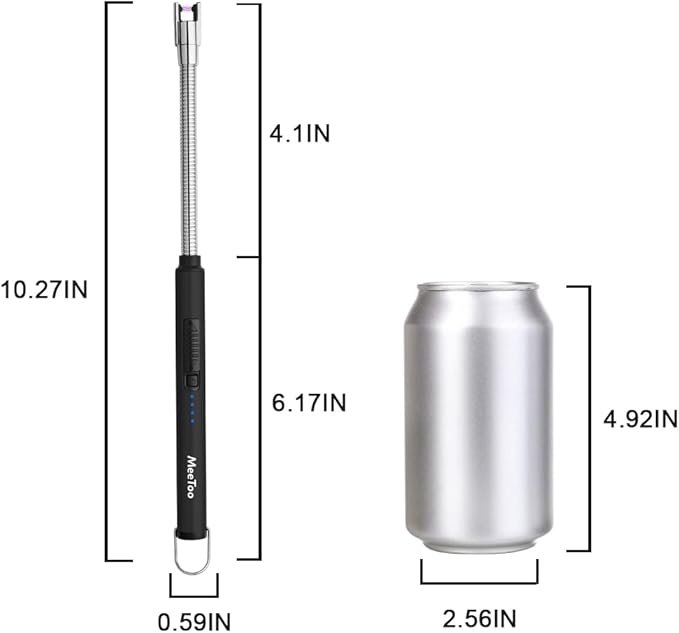 MeeToo Lighter, Electric Candle Lighter Rechargeable USB Lighter Plasma Arc Lighters for Candle Camping (Black)