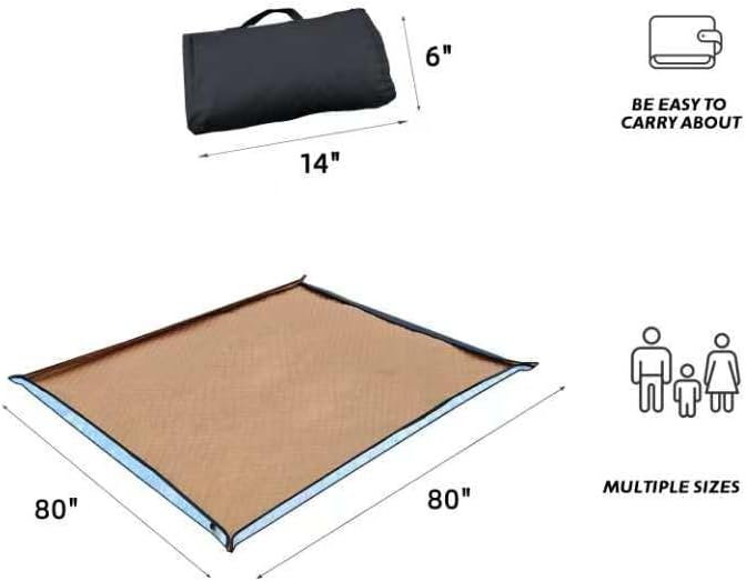 Picnic Blankets,Extra Large Waterproof Foldable,Oversized Waterproof Beach Blanket,Portable Washable Picnic Mat (Khaki 80’’*80'’)