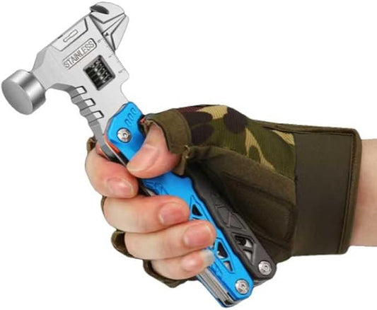 Blue,18-In-1 Multitool,Professional Stainless Steel Multitool Pliers, Alloy Steel Blades Wire Cutters,Bottle Opener,Nylon Sheath,Survival,Camping & Hunting, Father's Day, Dad, Men, Gift