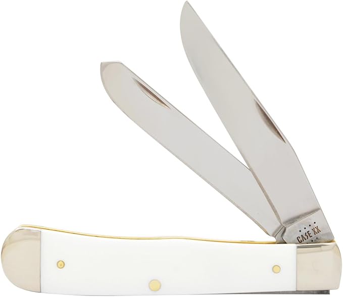 Case XX WR POCKET KNIFE, TRAPPER SMOOTH WHITE SYNTHETIC - NO SHIELD, 4 1/8 INCHES CLOSED, ITEM #22890