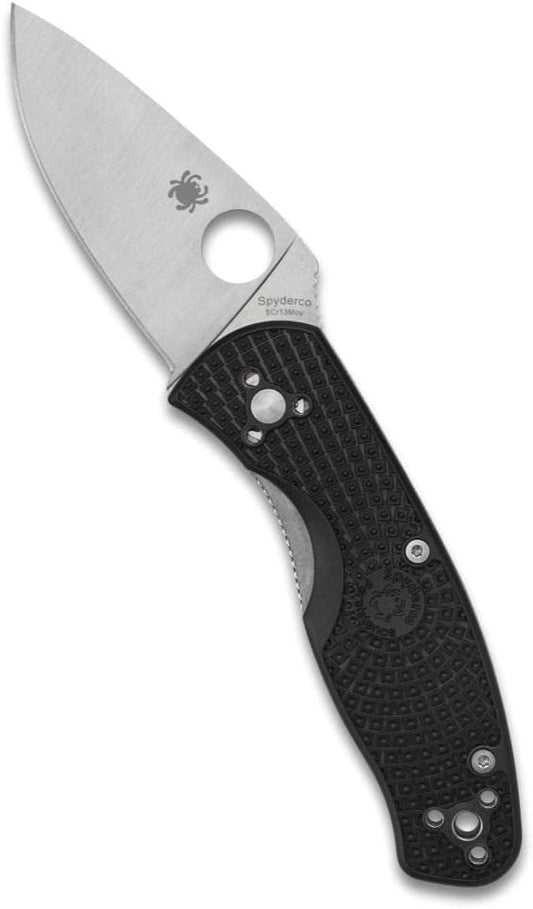 Spyderco Persistence Lightweight Knife with 2.77" Stainless Steel Blade and Durable Black FRN Handle - PlainEdge - C136PBK