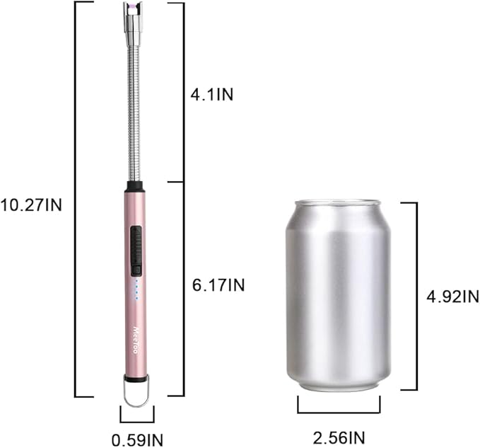 MeeToo Lighter Electric Candle Lighter Rechargeable USB Lighter Plasma Arc Lighter for Candle Camping (Rose Gold)