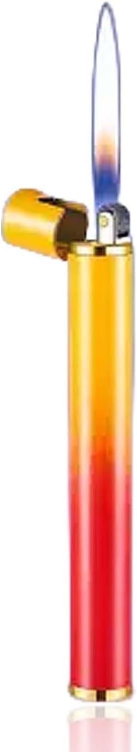 Unique Cute Pink Gradient Mini Lighter Creative Wheel Design, Butane Lighter Refillable Novelty Lighter for Fireplace Candle Camping BBQ (No Butane Fuel) (08)