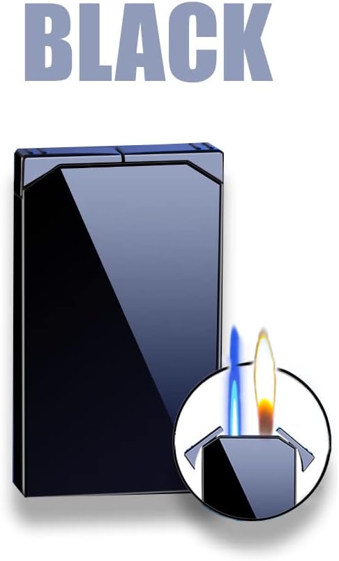 Cool Jet Torch Lighers Dual Flame Lighter, Pretty Aesthetic, Refillable & Adjustable,Unique Gifts for Men Fireplace Candles Camping BBQ (No Butane)