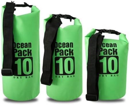 Waterproof Dry Bag 10L Custom PVC Sack Rafting Camping Hiking Backpack Kayak Sport Beach Gear Dry Bag (Green)