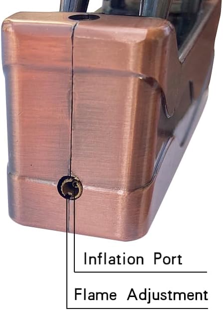 Retro Red Bronze Windproof Flame Adjustable Lighters,Cool,Jet Torch Flame Lighters,Butane Refillable Torch,BBQ Candles Camping (No Butane Fuel) (q1)