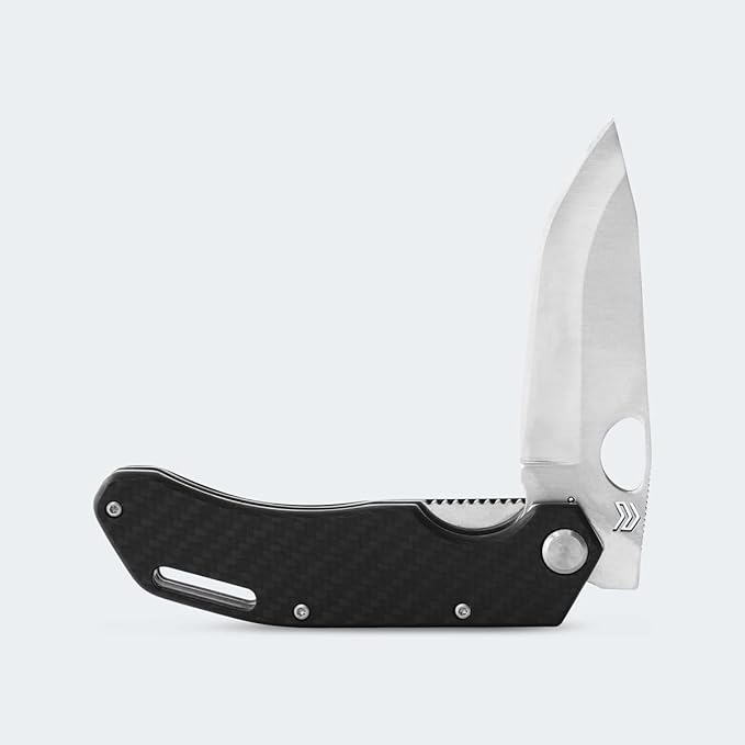 CIMO ECLIPSE STAINLESS STEEL KNIVE CARBON FIBER HANDLE WITH CLIP
