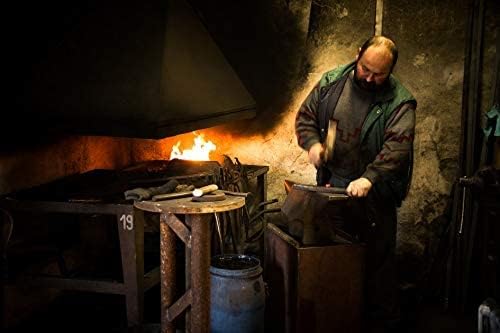 Toferner Hand Forged Knife Volute with Sheath, Vintage Knife for Antique Collection, Genuine Leather Case, Hardened Blade, Hand Made Craft, Gift Idea for Men (Brown)