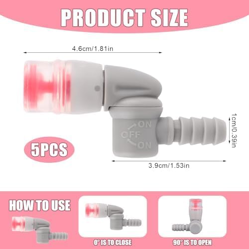 5pcs Bite Valve Replacement for Camelbak, Mouthpiece Replacement for Camelbak Hydration Pack Valve Replacement for Camelbak, Osprey Hydration Bladder (Gray)