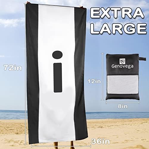 Genovega Oversized Monogrammed Microfiber Beach Towels Sandproof Compact for Men Women