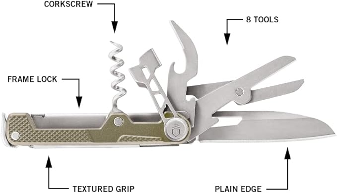 Gerber Gear 31-003565 Armbar Cork, Pocket Knife Multitool with Corkscrew Wine Opener for EDC, Gold