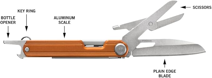 Gerber Gear Armbar Slim Cut, Pocket Knife, Multitool with Scissors, Burnt Orange