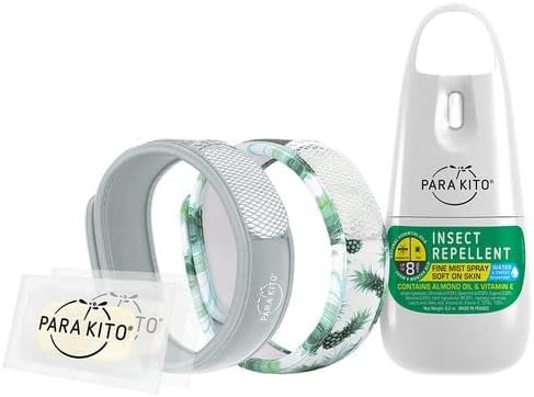 Para'Kito Mosquito Bonus Pack - 2 Mosquito Wristbands | 2 Refills (Grey + Pineapple) + Insect Repellent Spray
