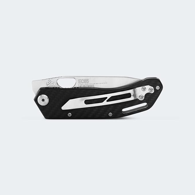 CIMO ECLIPSE STAINLESS STEEL KNIVE CARBON FIBER HANDLE WITH CLIP