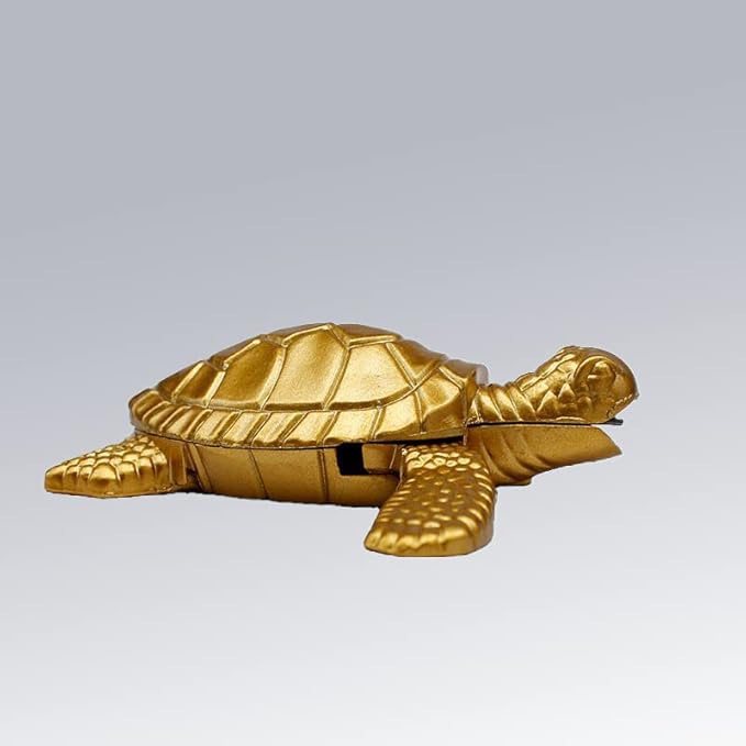 Vintage Metal Butane Gold Turtle Lighter, Portable Cool Soft Flame Lighters, Refillable Novelty Lighter for Fireplace Candle Camping BBQ (Without Gas)