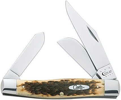 Case WR XX Pocket Knife Amber Jigged Bone Large Stockman Cv Item #204 - (6375 Cv) - Length Closed: 4 1/4 Inches