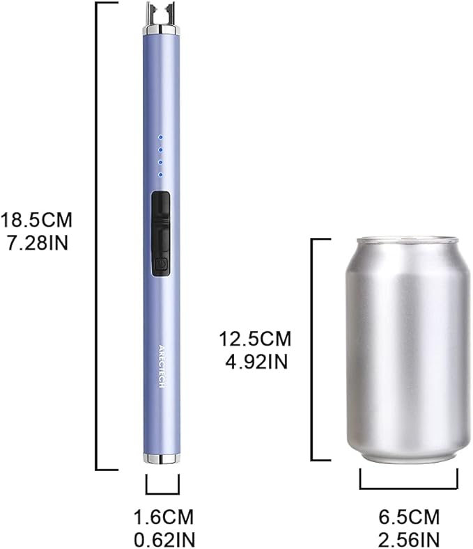 ARECTECH Lighter Rechargeable Lighter Electric Lighter Candle Lighter Arc Plasma Lighters for Candle Kitchen Camping Type-C Blue