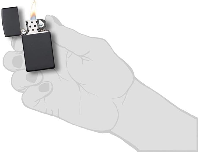 Zippo Slim Black Matte Pocket Lighter