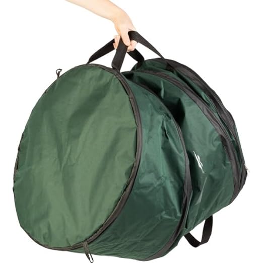 Wakeman Outdoor Trash Can - 46-Gallon Collapsible Garbage Can with 3 Stakes - Pop Up Trash Can for Camping, Storage, or Yard Waste Outdoors (Green)