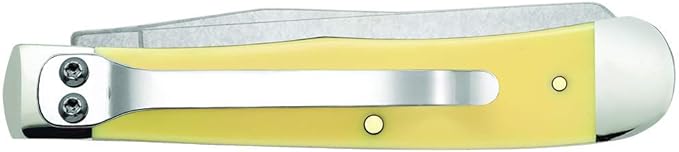 CASE XX WR Pocket Knife Yellow Synthetic Trapper W/Clip (Cv) Item #30114 - (3254C Cv) - Length Closed: 4 1/8 Inches