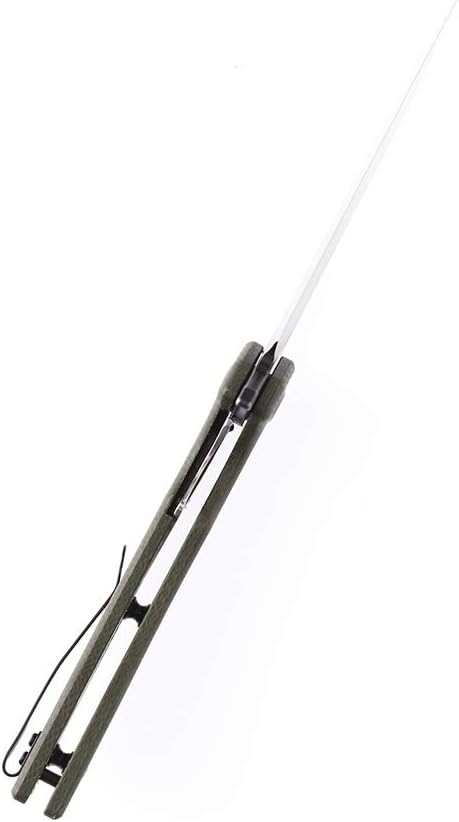 KANSEPT Kryo D2 Folding Knife T001A4 8.08in Pocket Knives with 3.58in Black Ti-Coated D2 Drop Point Blade and Green Micarta Handle, Sharpest Cheap Hunting Pocket Knife, Easy Open Men EDC Knife