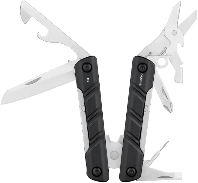 OKNIFE Otacle P1 11-in-1 EDC Multitool, Mini Multitool Pliers Pocket Knife, Bottle Opener and Screwdriver, Camping, Survival, Hiking Tool, Black