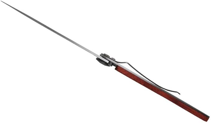 deejo - Ultra-Light Folding Pocket Knife with Belt Clip - 1.3 OZ Coral Wood Version - Thin and Sharp Blade - Hunting Day Pattern - in Stainless Steel - Elegant and Modern Design