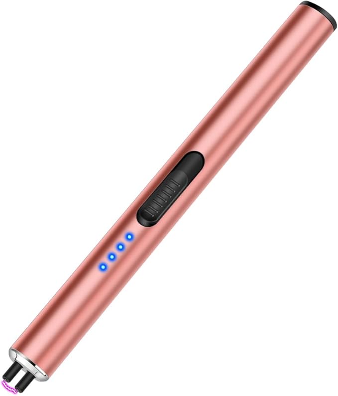 LcFun Electric Candle Lighter Rechargeable USB Lighters Flameless Plasma Arc Lighter Windproof Electronic Lighter Long Lighters for Candles, Grill, Camping, Gas Stoves