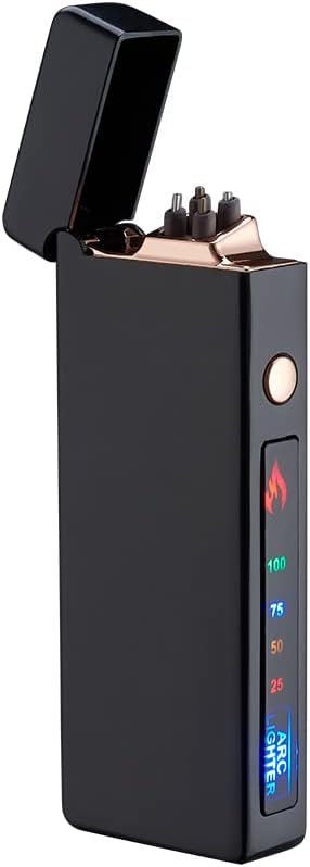 Custom Electric Lighter Personalized Kitchen for Candle Gift Windproof USB Rechargeable Dual Arc for Camping Christmas Father's Day Valentine's Day… (Custom) (Black)