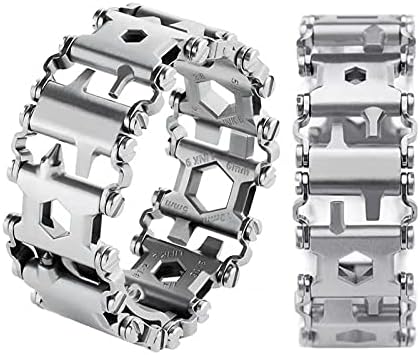 Multitool Bracelet for Men, 29 in 1 Tools Stainless Steel Multifunctional Bracelet, Travel Friendly, Multitool Survival Bracelet Suitable for Sailing Travel Camping Hiking