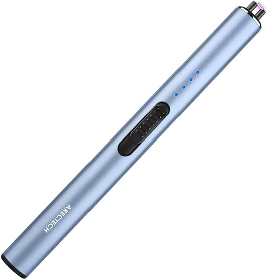 ARECTECH Electric Candle Lighter Rechargeable Lighter Arc Plasma Lighters for Candle Kitchen Camping Christmas Type-C Blue
