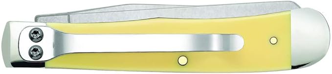 Case WR XX Pocket Knife Yellow Synthetic Trapper W/Clip Item #81091 - (3254C SS) - Length Closed: 4 1/8 Inches