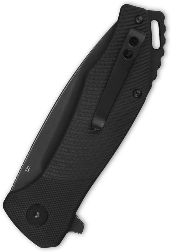 QSP KNINFE Raven 4.5" Flipper Folding Pocket Knife, D2 Blade G10 or Micarta Handle, Smooth Flipper Opening Knife