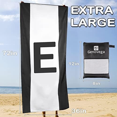 Genovega Oversized Monogrammed Microfiber Beach Towels Sandproof Compact for Men Women