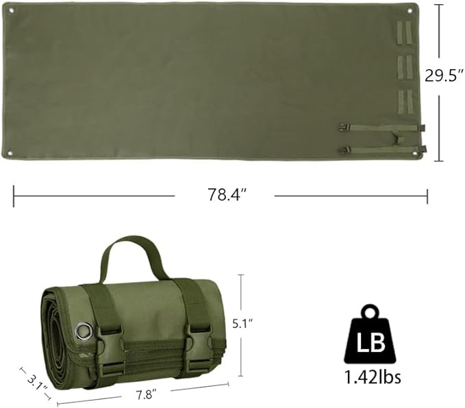 Wind Tour Outdoor Camping Tactical Training Shooting Mat Anti Slip Pad, Waterproof and Moisture-Proof Folding Mat Picnic Blanket Portable with Carry Strap (Army Green)