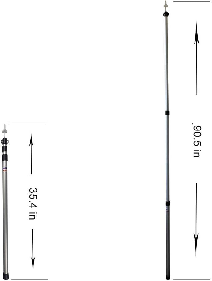 Telescoping Tarp Poles Set of Two, Adjustable Aluminum Rods for Tent Fly Camping Shelter Awning RV Car & Motorcycle Camping, Portable, Lightweight Replacement Tent Poles with Zipper Bag