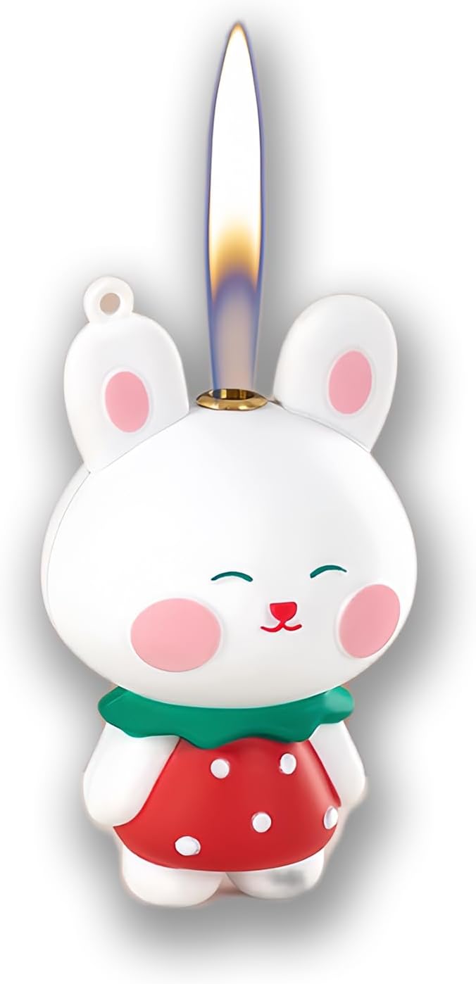 Cute Cartoon Animal Lighter Butane Refill, Pretty Aesthetic, Unique for Women Candles Gifts Camping BBQ (No Butane Fule) (23#)