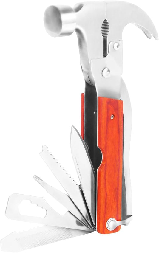 Multi-Purpose Outdoor Tools, Camping Gear Multi-Tools, 16-in-1 Camping Accessories Multi-Tool Hammers, Easy to Carry Camping Tools Including Claw Hammers, Pliers, Bottle Openers, etc.